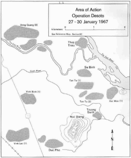 Map of Area of Action for Operation DESOTO